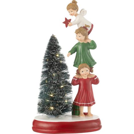 Déco de Noël à LED "Sapin & Anges" 30cm Multicolore (1/3)