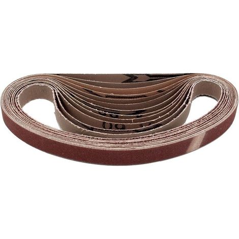Lot de 12 bandes abrasives en tissu - 10 x 330 mm - 2 x grain 40/60/80/120/180/240 - Compatibles avec limes à ruban - Papier abrasif - Assortiment de bandes abrasives.-LIAIKI (1/5)