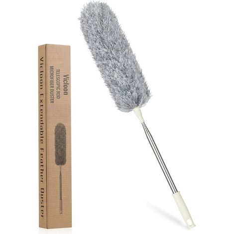Staubwedel Teleskop Mikrofaser 243cm Grau Edelstahl Stange (1/5)