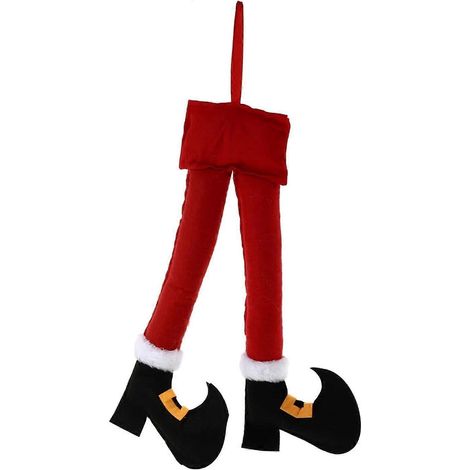 décoration de pied d'elfe en peluche, jambes d'elfe, décoration de cheminée de Noël, poupées en peluche, jambes d'elfe, décoration de sapin de Noël, tissu non tissé, cadeau délicat (1/5)