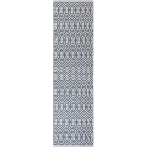 Halsey Hand Made Geometric Flatweave Kitchen Garden Indoor Outdoor Duck Egg Rug Floor Mat Hallway 66 x 240 cm (1'x11''x7'10'') Runner (1/4)