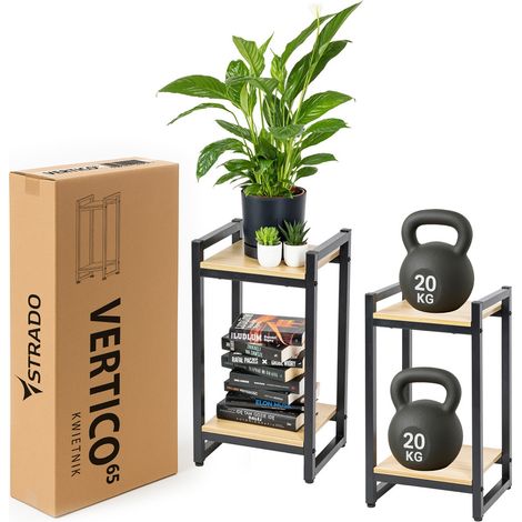 Vertico Blumenständer aus Metall 65 cm - Schwarzer Blumenständer