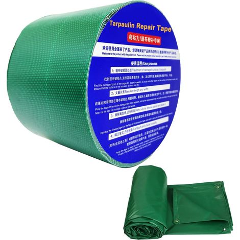 8 cm x 5 m Ruban adhésif haute adhérence, patch de réparation résistant à la déchirure pour bâche de tente pour réparer les bâches en toile de voiture (1/5)