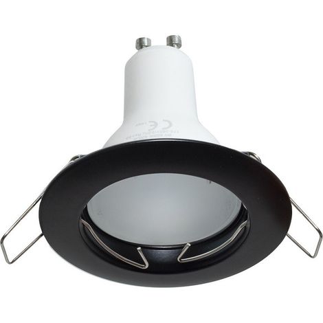 Lampe Led Spotlight 8w Lumière 3000k 4000k 6000k 6000k Encastré Rond Gu10 Hole 6 Cm 220v Noir (1/3)