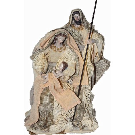 Natività sacra famiglia statua in blocco decorazioni addobbi di natale presepe h30 idea regalo ornamento casa (1/5)