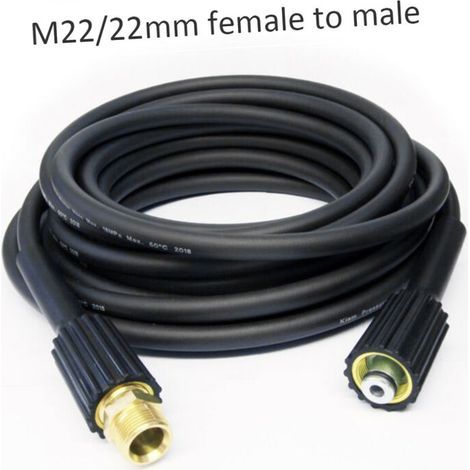 Tuyau d’extension haute pression 10 m – Série K – Raccord M22 femelle/mâle – Renforcé, flexible et résistant (1/5)