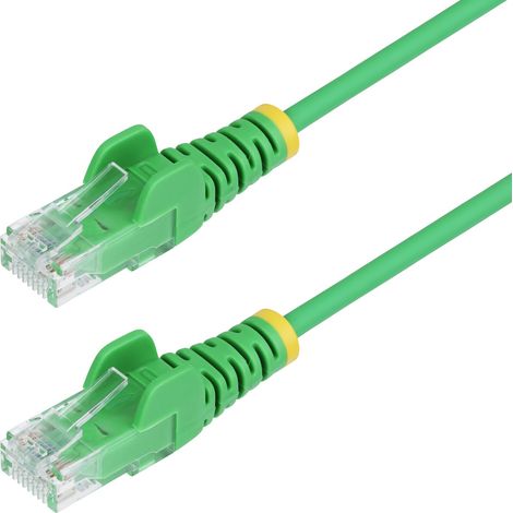 StarTech.com Cable de Red Ethernet CAT6 Delgado sin Enganches Verde de 1,5m - Cable RJ45 Snagless Slim de 28AWG - Alambre de Cobre Puro - PoE 100W - con Alivios de Tensión - LSZH - Probado con Fluke (1/5)