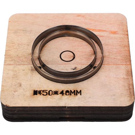 Emporte-pièce cuir rond base bois coupe nette poinçon 50x40mm (1/5)