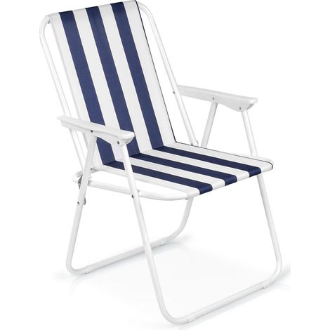 Klappbarer Strand-, Garten-, Balkon- und Angelstuhl mit Streifen (1/5)