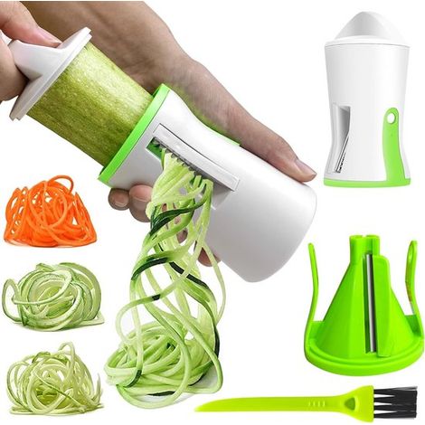 3 in 1 Gemüsespiralschneider, Gemüsespaghetti Spiralschneider, für all Ihr Gemüse Spiralen, Julienne, Spaghetti, Nudeln, Bänder, Zucchini (1/5)