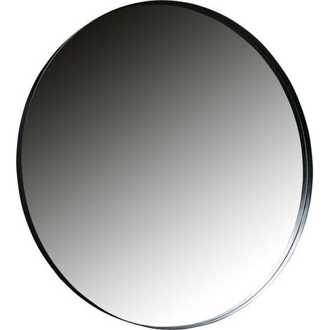 Miroir rond 115cm contour métal noir LIVOIRE