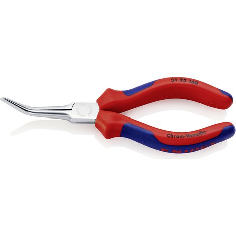 KNIPEX 31 25 160 Greifzange (Nadelzange) mit Mehrkomponenten-Hüllen verchromt 160 mm