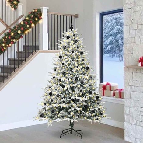 vidaXL Künstlicher vorbeleuchteter Weihnachtsbaum mit Kugelset Grün (1/5)