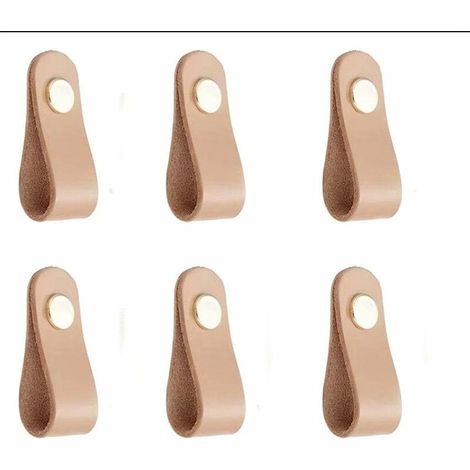 MINKUROW 6pcs Tiradores De Gabinete De Cuero Tiradores De Puerta De Gabinete De Cuero Tiradores De Cajón De Cuero De Pu Tiradores De Puerta De Armario De Cuero Con Tornillos Para Gabinetes De Cocina A (1/5)