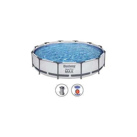 Bestway – Piscine tubulaire hors-sol 366x76 cm – Capacité 6473 litres – Structure acier – Matériau PVC Tri-Tech résistant aux UV