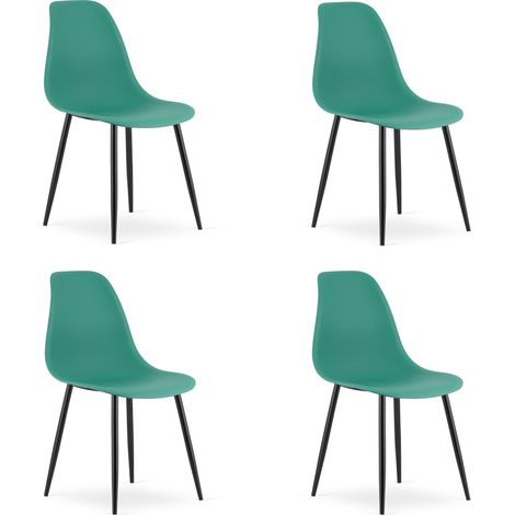 Silla WAT verde / patas negras x 4 (1/5)