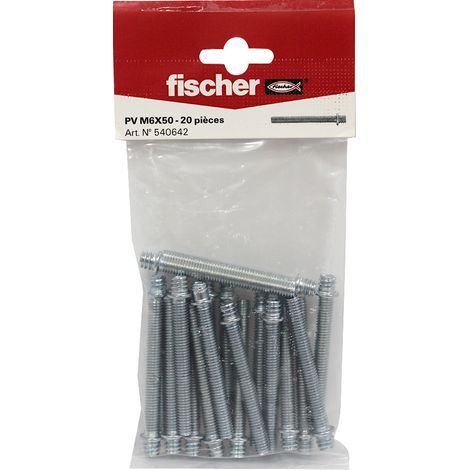 Fischer – Lot de 20 pattes à vis métalliques 7x150 mm – Fixation pour canalisations – Compatible avec chevilles métalliques type MOLLY (1/3)