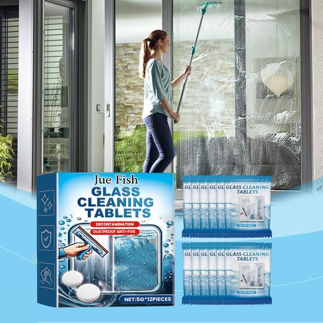 Glass cleaning sheets for cleaning limescale, dust, and stains on windows and doors, leaving a clear and bright mirror finish -- 5g12 pieces (1/5)