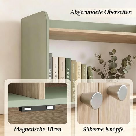 Meuble haut moderne avec espace d'exposition, armoire de rangement verticale polyvalente, buffet étroit d'accent pour salon, placard élégant (uniquement meuble de salon) (1/5)