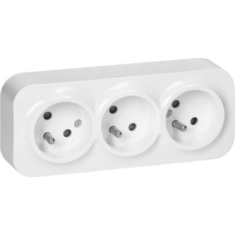 Dreifachsteckdose N/T TODO 2P+Z IP20, Weiß - ON-7209/W