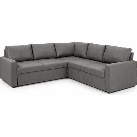 Sacramento Ecksofa versteckte Aufbewahrung und ausziehbares Bett hellgrau. (1/5)