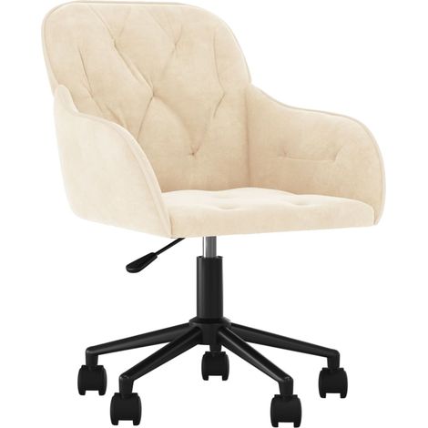 Sedia da ufficio/seduta girevole in velluto color crema per computer/studio/ufficio 020024103
