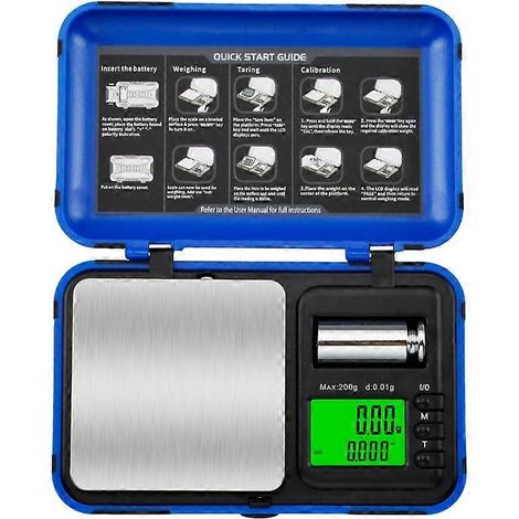 Balance numérique de poche à double unité et écran LCD HD, 200 g x 0,01 g, mini balance numérique