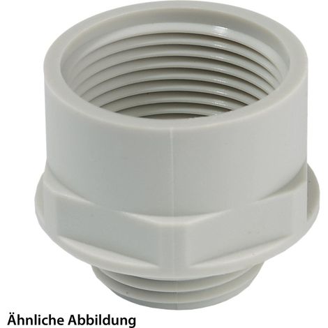 WISKA Adapter-Zwischenstutzen PG/M von PG13,5x1,41 auf M16x1,5 hoch Sechskant Polyamid (PA) Anschlussgewinde 10,0mm - 1 Stück