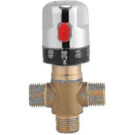 Robinet mélangeur thermostatique en laiton 15 mm, sensible à la température, pour lavabo, salle de bain, toilettes, cuisine, 1/2" (1/5)
