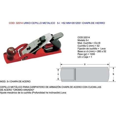 urko finstock cepillo metalico  5-i   52 mm 3512051 chapa hierro