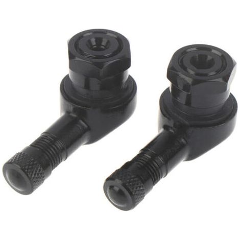 2 pcs 90 Degrés Tige De Valve Pneu Moto Universelle en Aluminium Roues Tire Tiges Caps(noir)-Cordon (1/4)