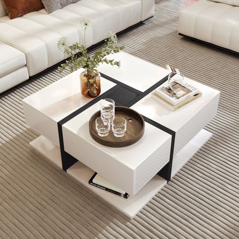 Tisch Wohnzimmertisch 78x78 mit Schubladen OKMYHOME (1/5)
