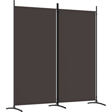 2-Panel Room Divider Brown 175x180 cm Fabric vidaXL