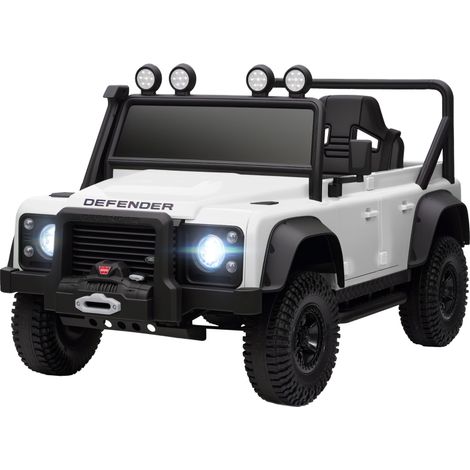 AMXCNOY Voiture électrique pour enfants, fonctionne sur batterie 12 V, télécommande, fonction musicale, klaxon, lumières LED, blanche