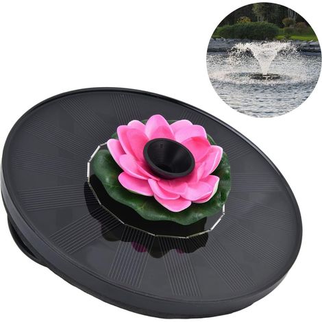 Solar Wasserpumpe 7V/1,4W mit 5 Düsen, Durchfluss 80–200 L/H, Wassersäule 55–95 cm, solarbetrieben für Vogelbad, Garten, Fischteich, Pool, dekoratives Wasserspiel, Rosa