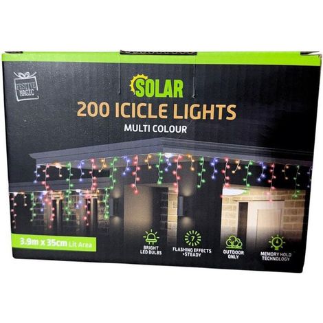 Guirlande lumineuse solaire stalactite 200 multicolore (1/4)