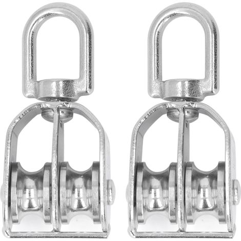 2 Pièces Poulie Double en Acier Inoxydable M20, Capacité de Charge 75KG, Galet de Levage pour Treuil et Système de Poulie (1/5)