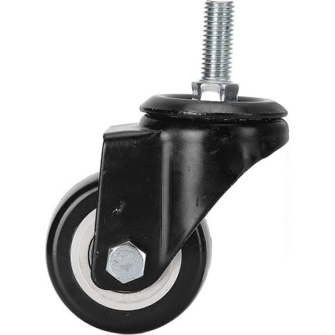 Roulette pivotante silencieuse 2,5 po M12 à double roulement, accessoire de remplacement robuste