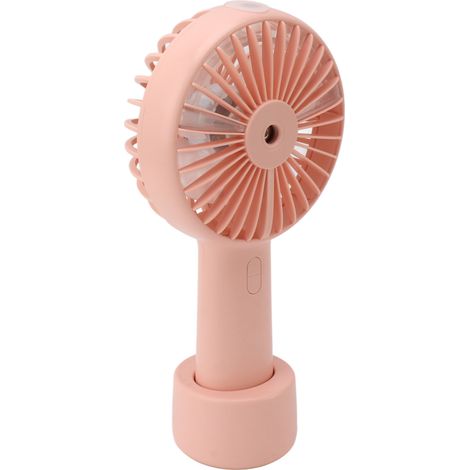 Mini ventilateur brumisateur portable silencieux 2000mAh, 3 vitesses, 2 modes de pulvérisation, 7 pales turbine, USB, rose (1/5)