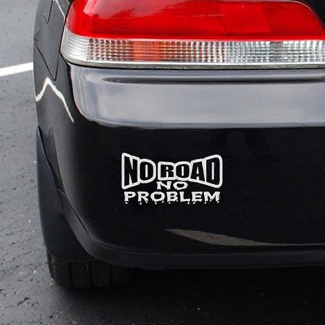 Autocollant décoratif argenté découpé « Pas de route, pas de problème » pour auto, camion, fourgonnette, 4x4 tout-terrain, accessoire automobile imperméable (1/4)