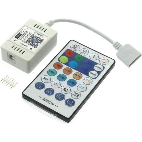 IluminaShop - Controlador WIFI para Tiras LED 12/24V LED RGB+CCT con Control Remoto y App