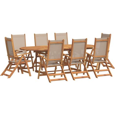 Maison Exclusive - 9-tlg. Garten-Essgruppe Massivholz Akazie und