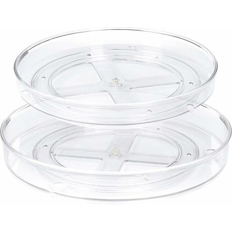 Juego de 2 bandejas giratorias Lazy Susan de 360° para cocina y baño (27 x 4,6 cm + 23,5 x 3,8 cm) (1/5)