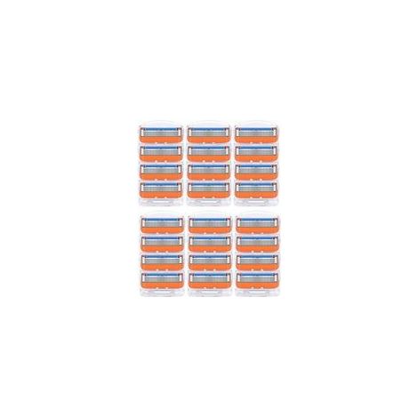 24 lames de rasoir, recharges pour Fusion 5, lames de rasoir pour hommes - Orange Nouvelle Version