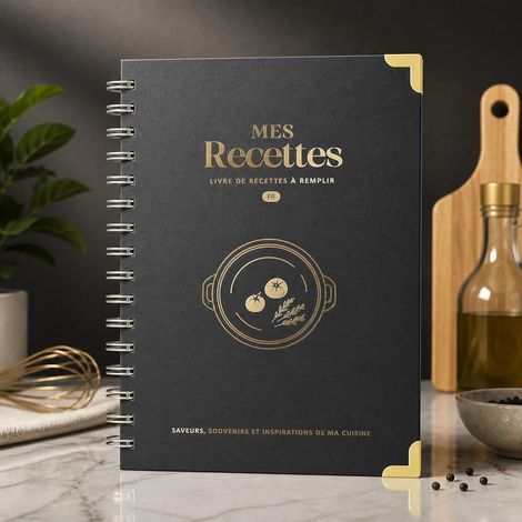 Carnet de Recettes à Remplir A5, Papier Épais 120g, gris foncé (1/5)