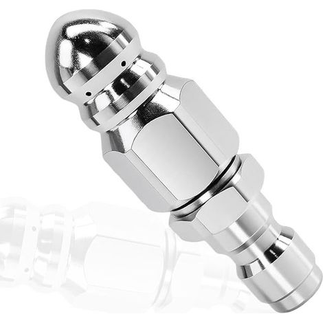 Buse de Nettoyage de vidange en Acier Inoxydable, Nettoyeur à Pression, buse de Jet d'égout, buse de nettoyage pour tuyau 1/4", buse de réflecteur/buse de fusée (1/5)
