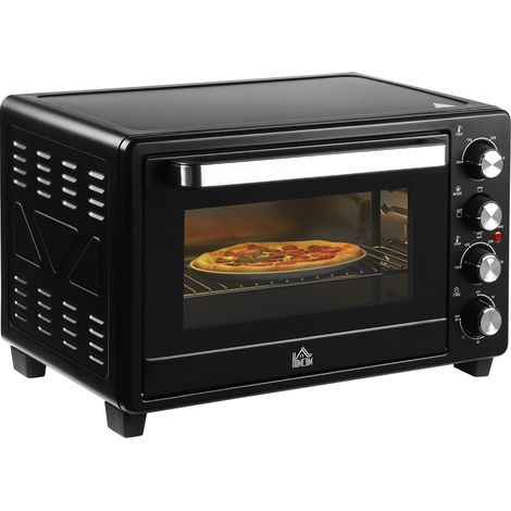 Beyamis Mini four à grille-pain, 1 plateau de cuisson, 1 grille-pain, fonction minuterie, noir (1/5)