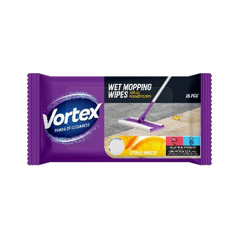 VORTEX Feuchte Bodenreinigungstücher Zitrusbrise 15 Stk Bodenreinigungstücher