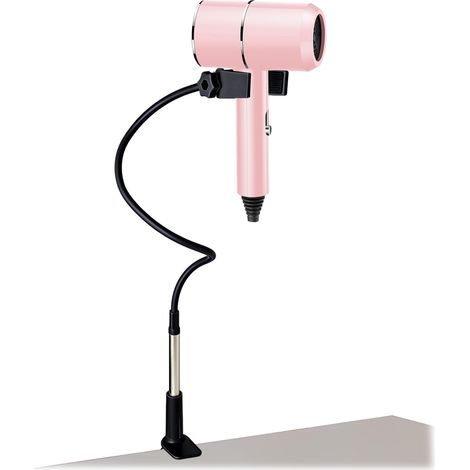 Support de sèche-cheveux mains libres, réglable de 100 cm, en alliage flexible, pince rotative à 360 degrés, support stable pour la maison, le salon, le toilettage des chiens (noir) (1/5)