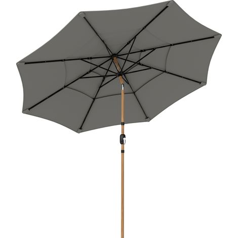 Outsunny Garden Parasol, Outdoor Umbrella with Tilt Function, Grey (1/5)